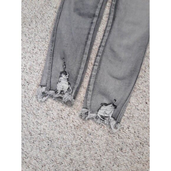 27 Flying Monkey High Rise Ankle Skinny Exposed Buttonfly Crop Fray Hem - Picture 3 of 6